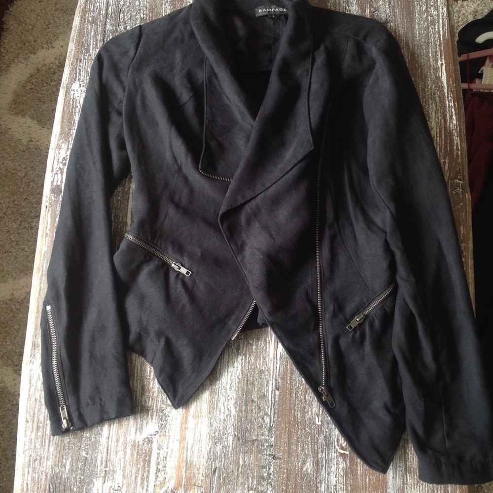 Black blazer with zipper details